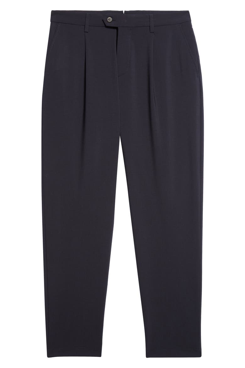 Pleated Stretch Virgin Wool Pants, Alternate, color, 11N NEW BLUE