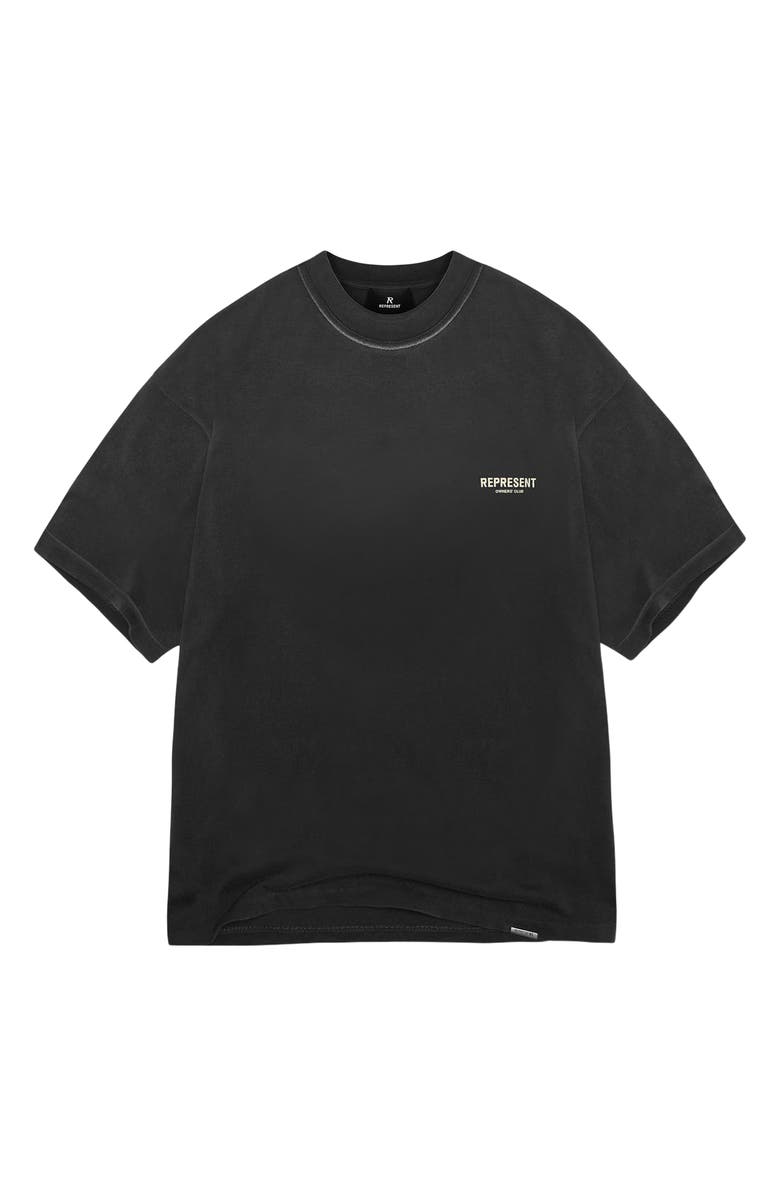 Represent Owners' Club Cotton Logo Graphic T-Shirt, Main, color, Aged Black