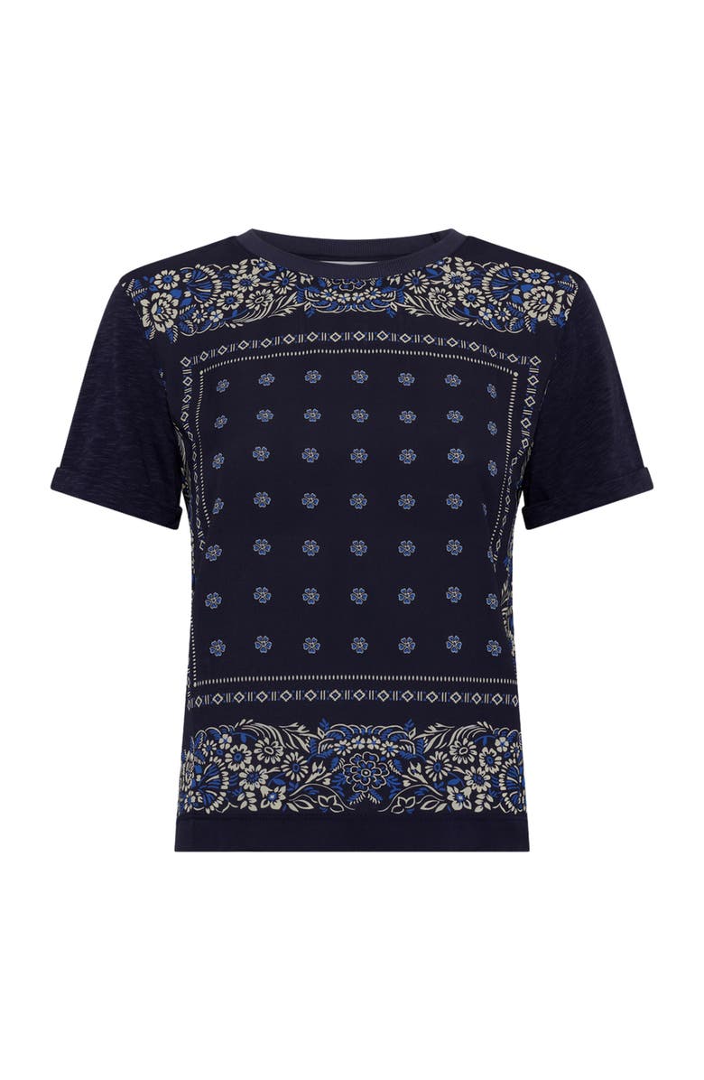GERARD DAREL Manolia Scarf Print T-Shirt, Alternate, color, Navy Blue