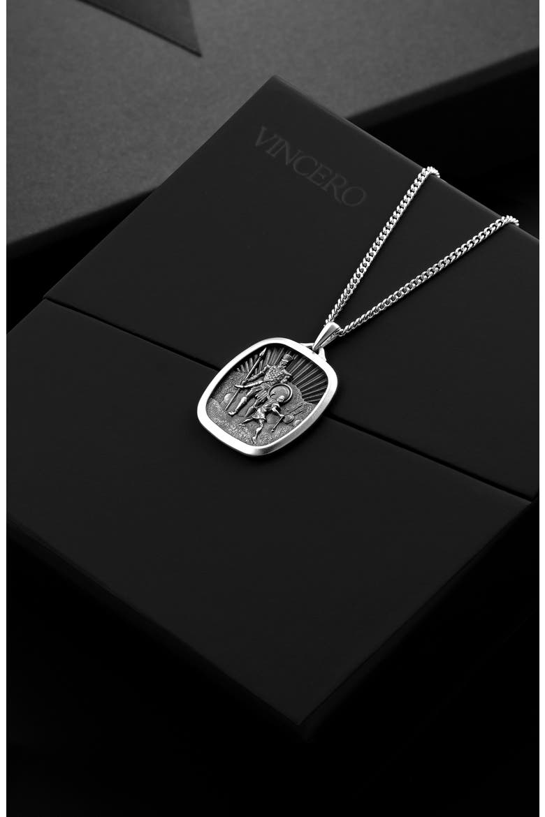 David & Goliath Sterling Silver Pendant Necklace, Alternate, color, SLIVER