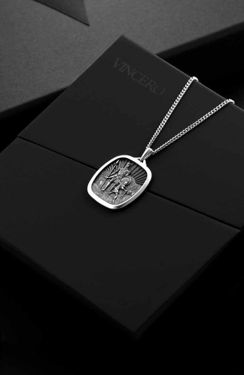 Vincero David & Goliath Sterling Silver Pendant Necklace, Alternate, color, Sliver
