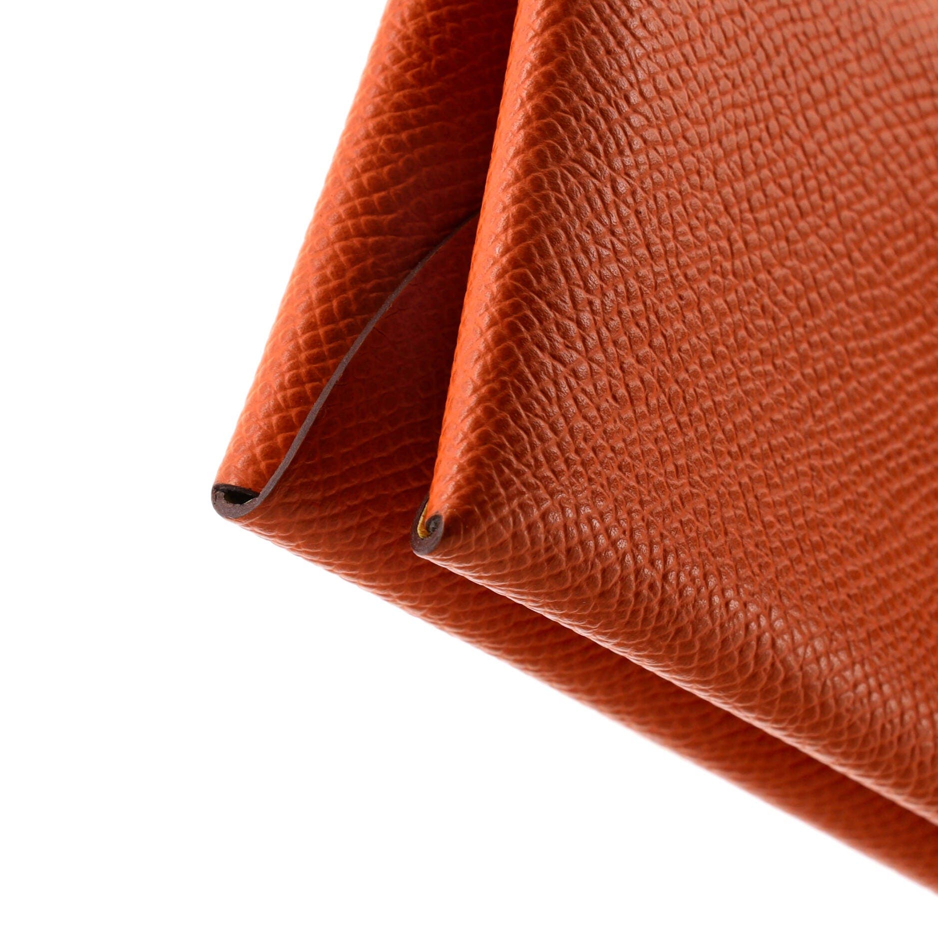 Calvi Duo Card Holder Epsom, Alternate, color, Verso-Orange H/Lime