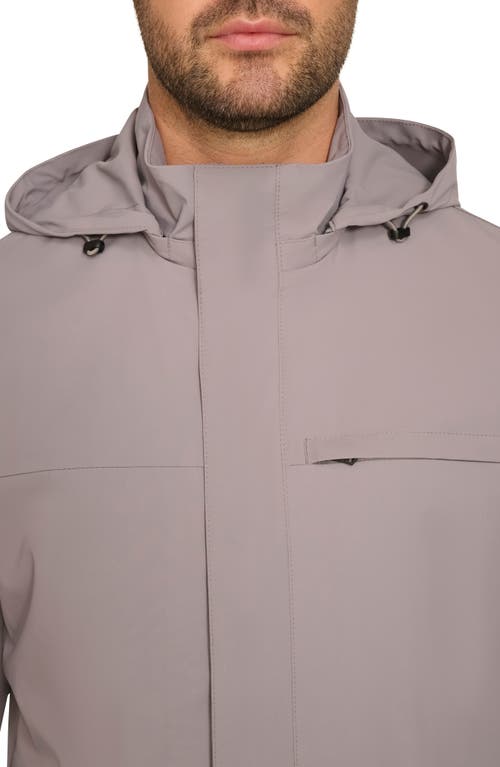 Cole Haan Signature Hooded Windbreaker Jacket In Grey