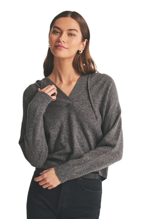 Lightweight Cashmere Open Neck Hoodie