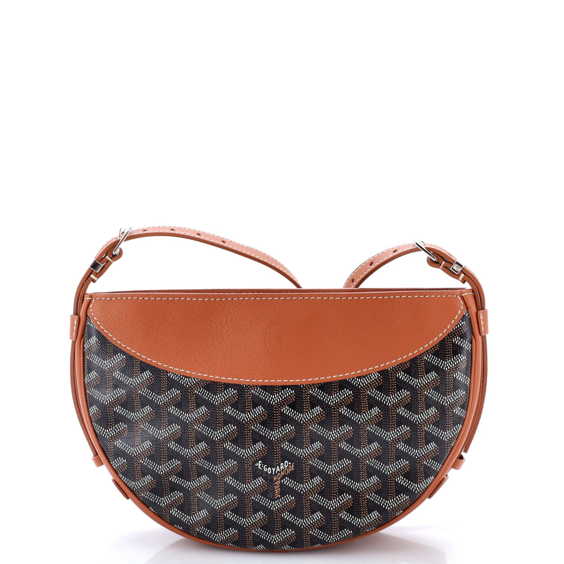 Hirondelle Shoulder Bag Coated Canvas and Leather, Main, color, Brown