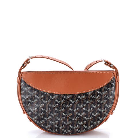 Hirondelle Shoulder Bag Coated Canvas and Leather