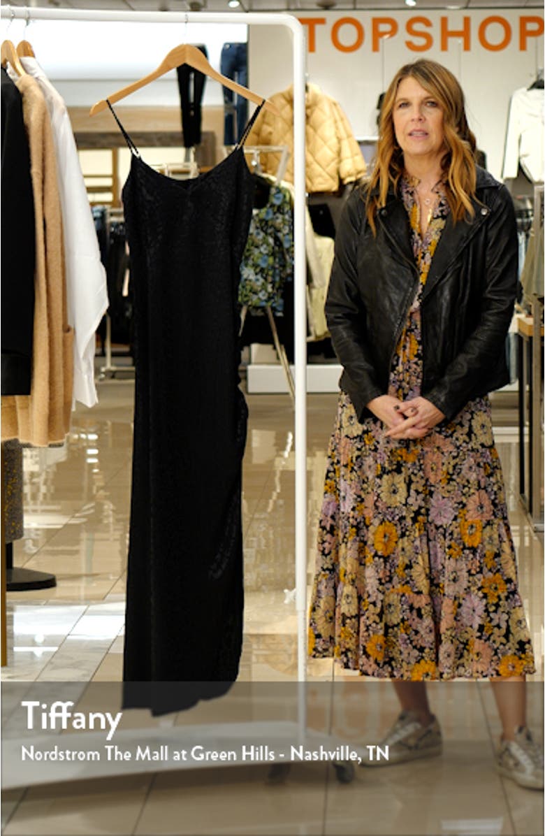 Cinched Leopard Print Satin Slipdress, sales video thumbnail