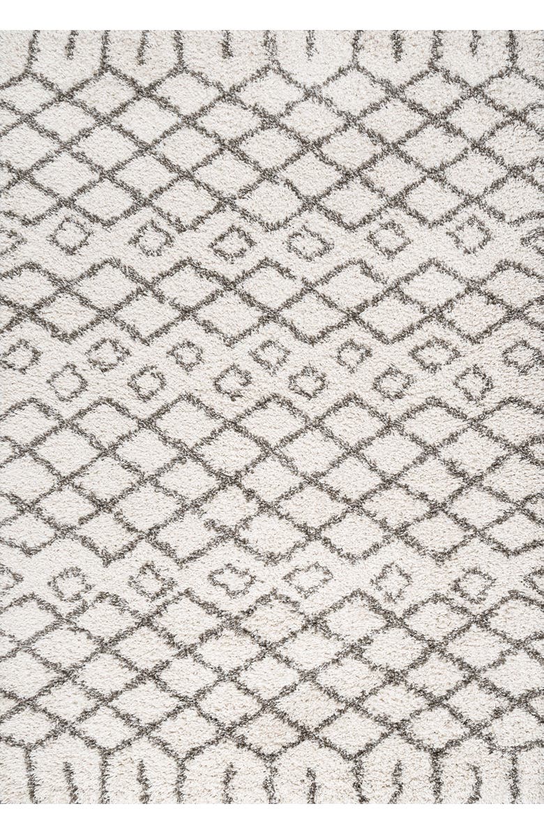 JONATHAN Y Algaida Moroccan Diamond Shag Area Rug, Main, color, Beige/Dark Gray