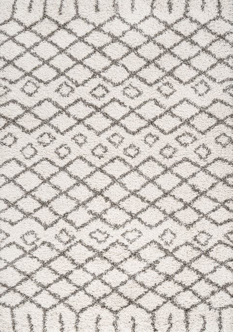 Algaida Moroccan Diamond Shag Area Rug