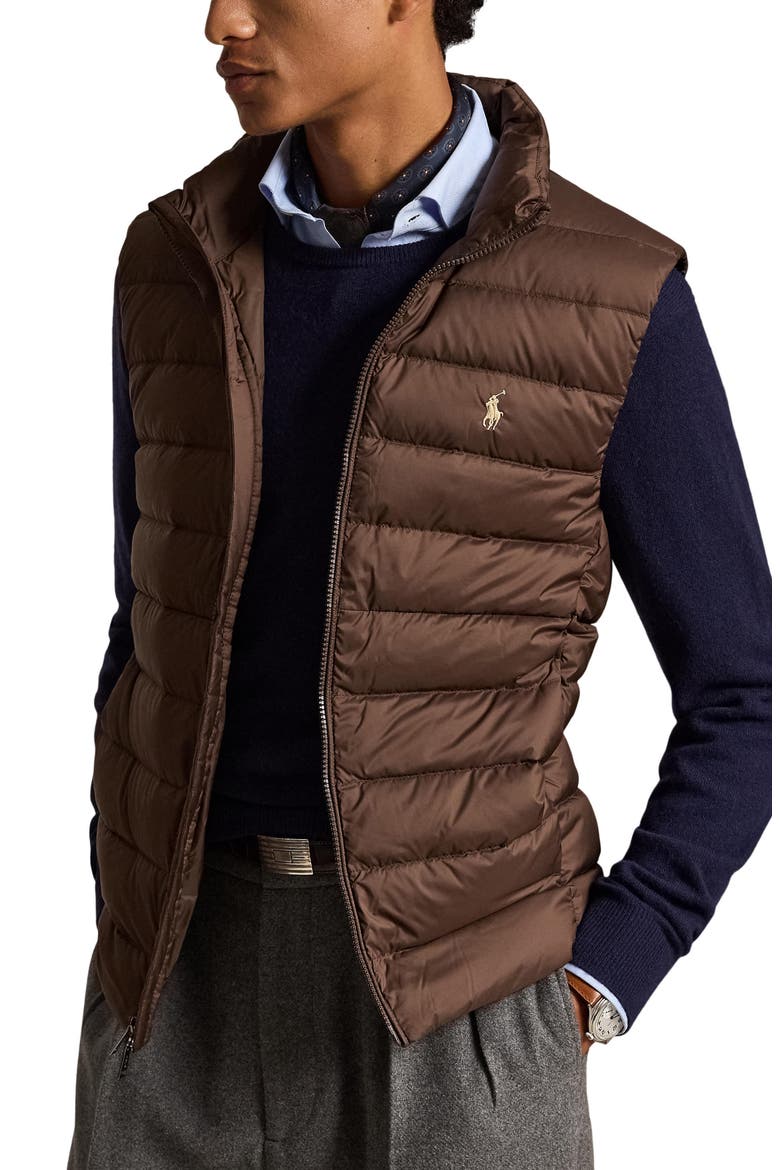 The Colden Water Repellent Packable Down Vest, Main, color, NUTMEG BRWN