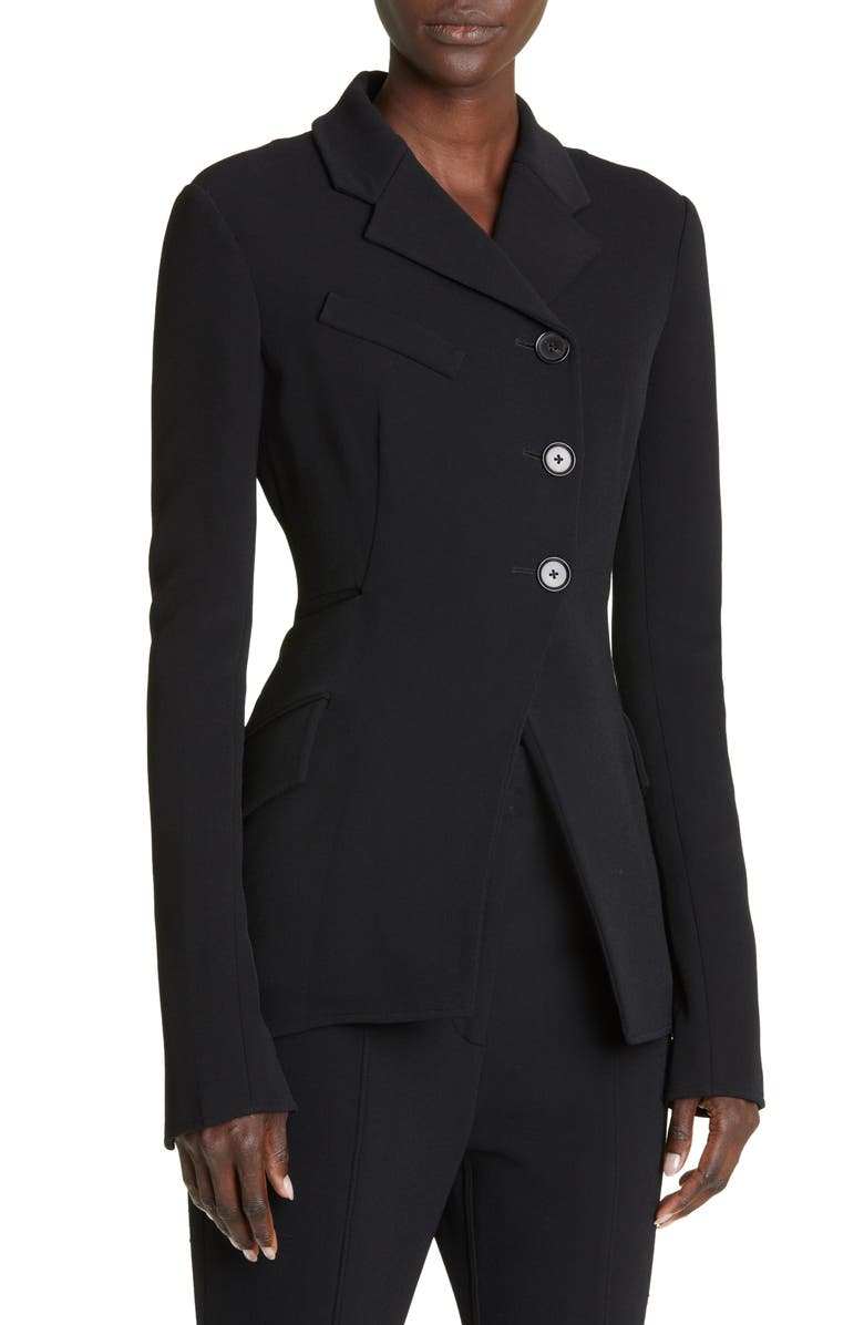 Proenza Schouler Bistretch Crepe Peplum Blazer, Alternate, color,