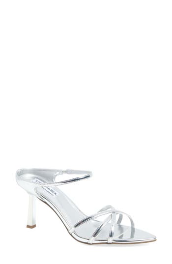 Steve Madden Lexani Strappy Slide Sandal In Silver