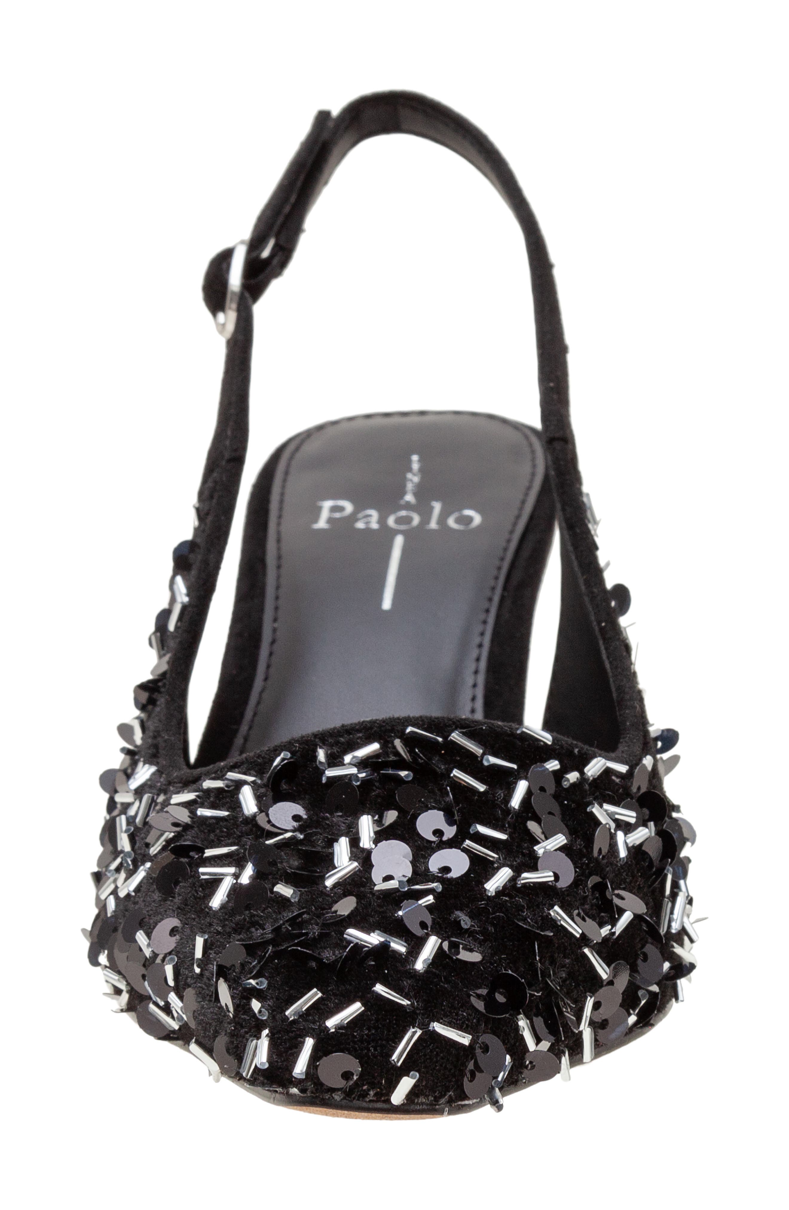 Linea Paolo Cosmo Beaded Pointed Toe Slingback Pump, Alternate, color, Black