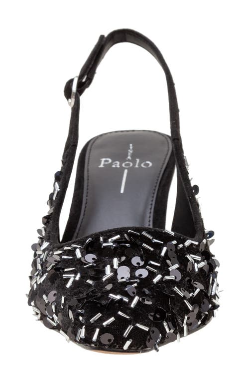 Linea Paolo Cosmo Beaded Pointed Toe Slingback Pump In Black