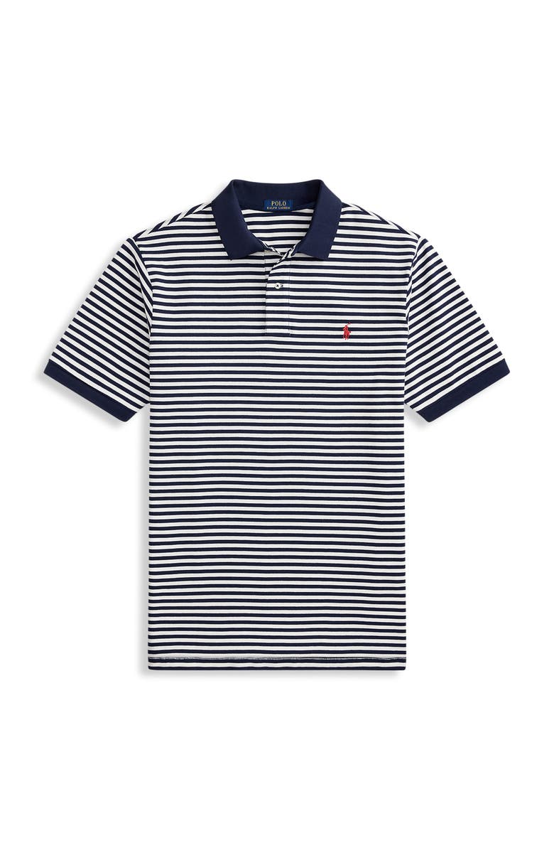 Polo Ralph Lauren Big & Tall Animated Mesh Polo Shirt V2, Alternate, color, Newport Navy White