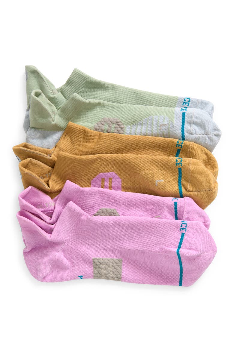 Flexin' on 'Em Assorted 3-Pack Ankle Socks, Main, color, LILACICE
