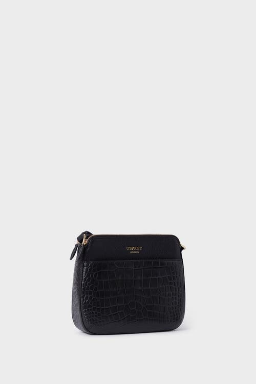 Osprey London The Kellie Leather Crossbody Bag In Black