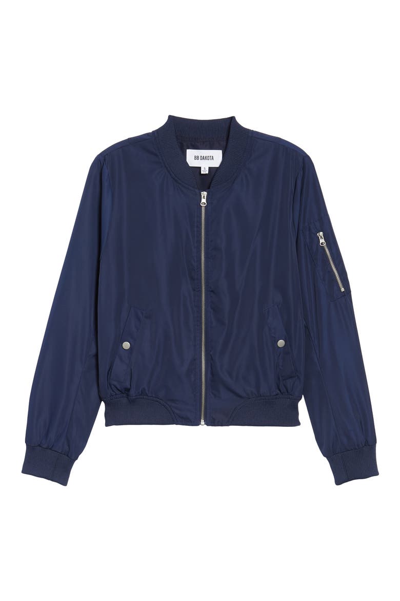 BB Dakota Cayleigh Bomber Jacket, Alternate, color, NAVY