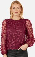 Yumi Long Sleeve Sheer Floral Top