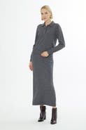 Gizia Shirt Collar Button-Front Wool Cashmere Sweater