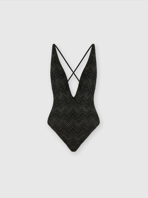 Missoni Zigzag-pattern Swimsuit In Black