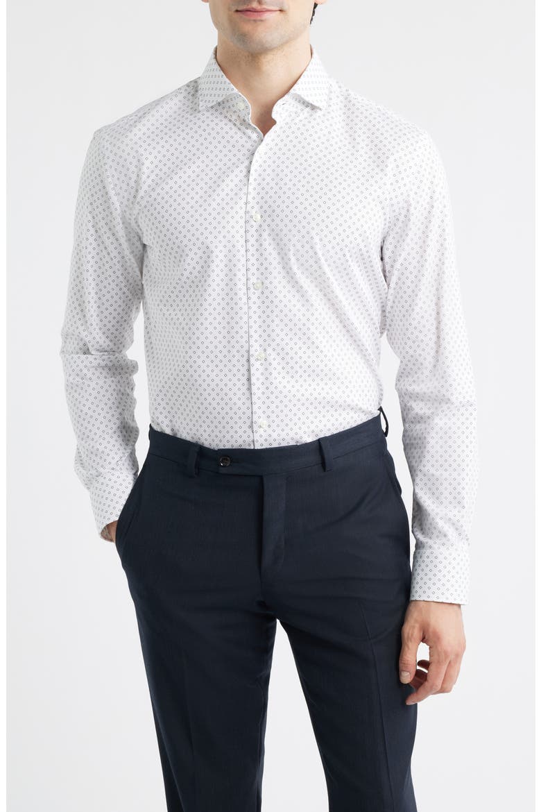 Hank Slim Fit Stretch Cotton Dress Shirt, Main, color, WHITE