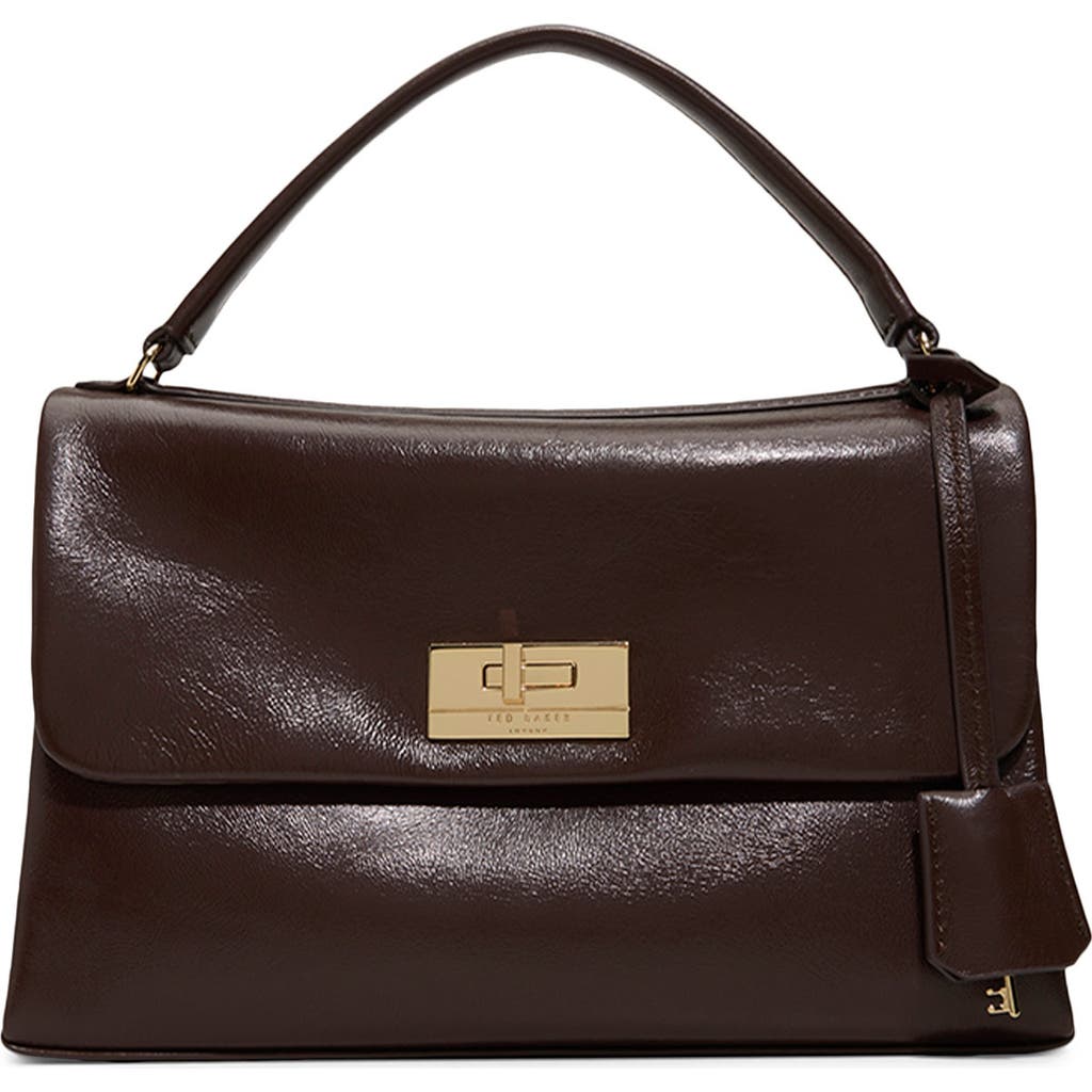 Ted Baker Bethany Leather Handbag in Dark Brown at Nordstrom Rack