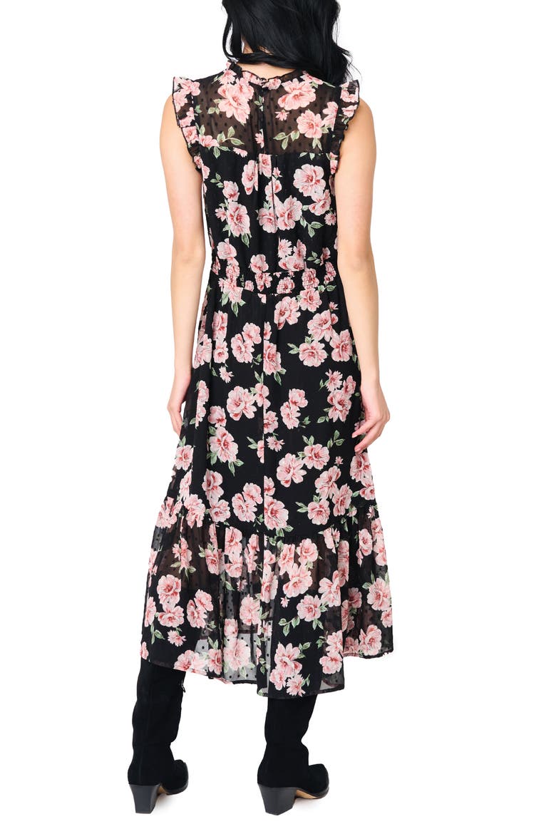 Sweetheart Sleeveless Floral Dress, Alternate, color, BLACK PINK FLORAL