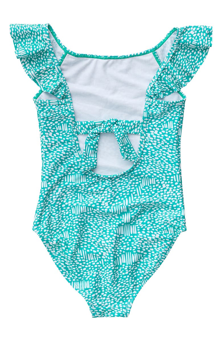 Snapper Rock Kids' Spearmint Spot Flutter One-Piece Swimsuit, Alternate, color, 
