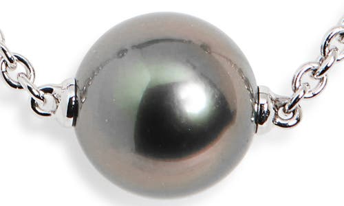 Mikimoto Black South Sea Pearl Station Necklace In Metallic
