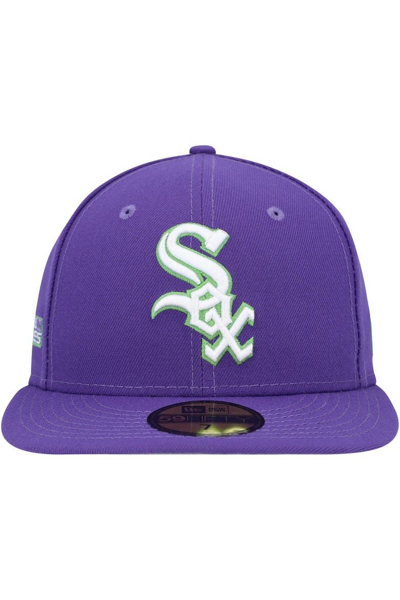 Men's New Era Purple Chicago White Sox Lime Side Patch 59FIFTY Fitted Hat, Alternate, color, Purple
