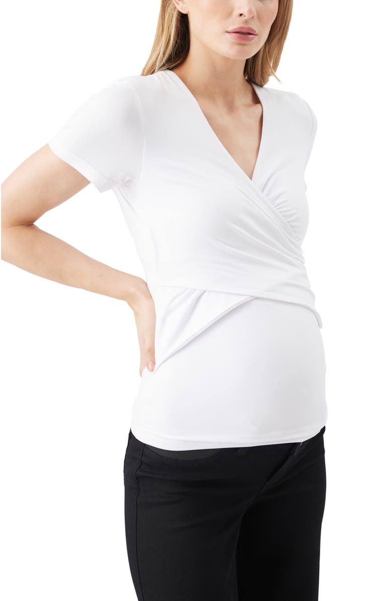Ripe Maternity Luxe Knit Embrace Nursing Tee, Alternate, color, White