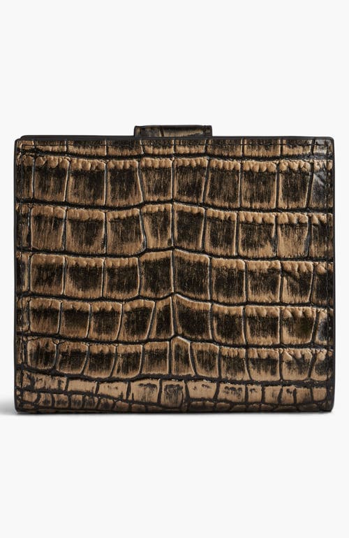 Donna Karan New York Valley Stream Metallic Croco Small Wallet In Multi