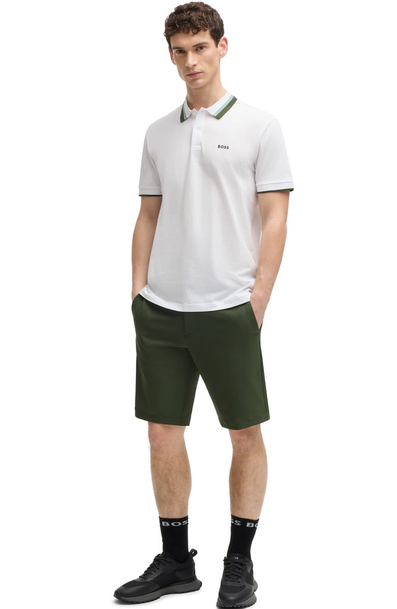 BOSS Paddy Tipped Cotton Polo, Alternate, color, White