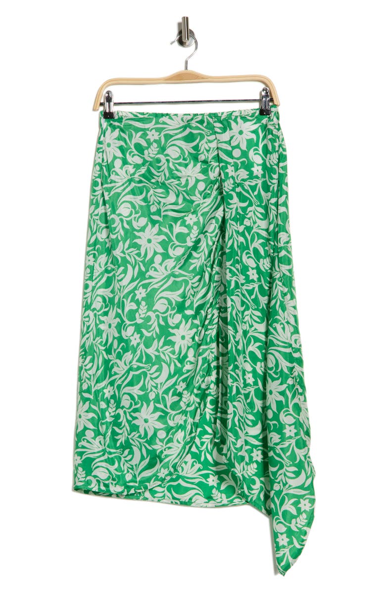 maje Juliqua Floral Midi Skirt, Main, color, Imprime Onirique Vert