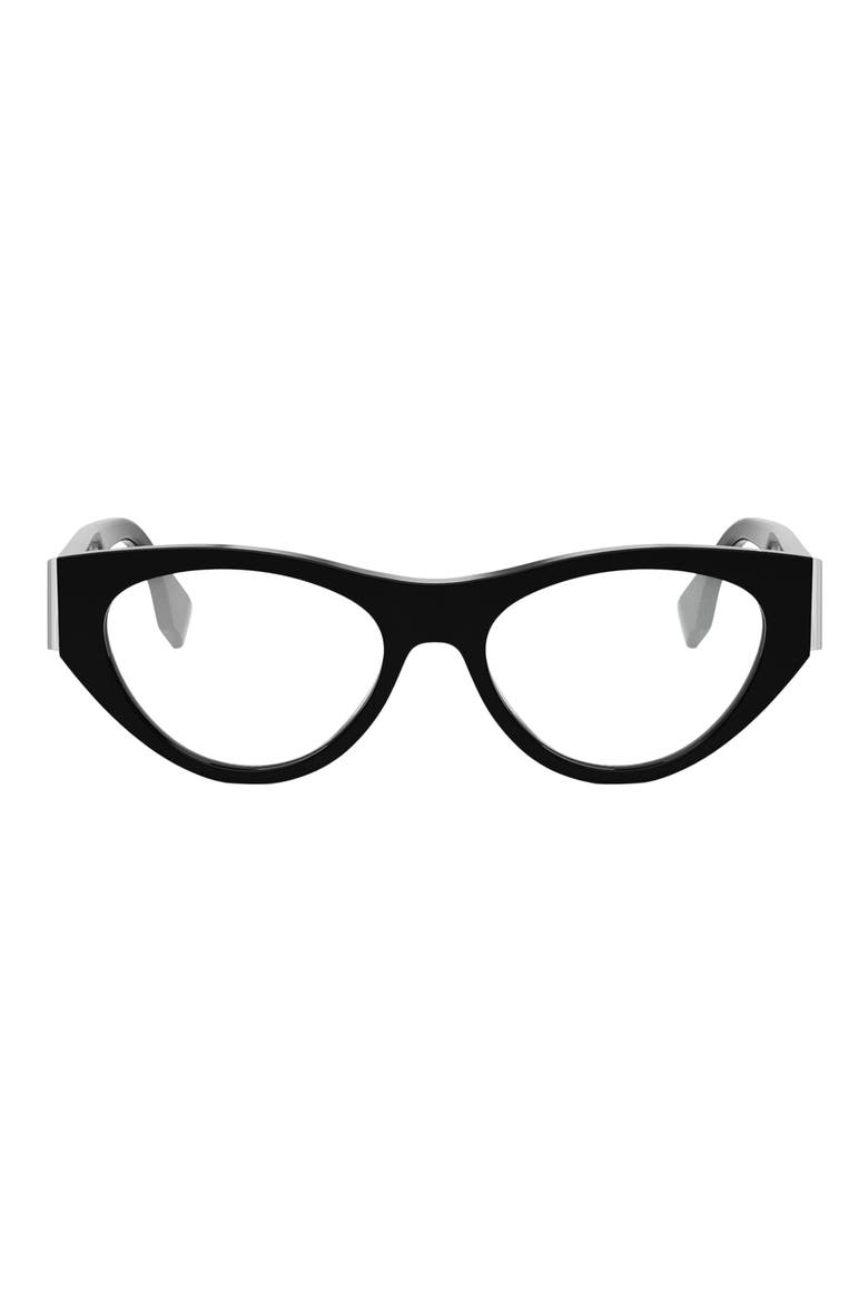 First 52mm Cat Eye Optical Glasses, Main, color, SHINY BLACK