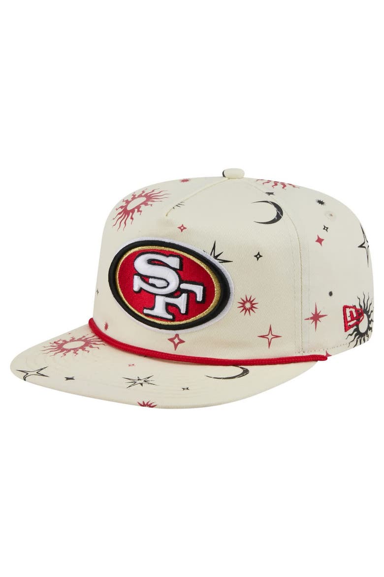 Men's New Era Cream San Francisco 49ers Celestial Golfer Adjustable Hat, Main, color, Cream
