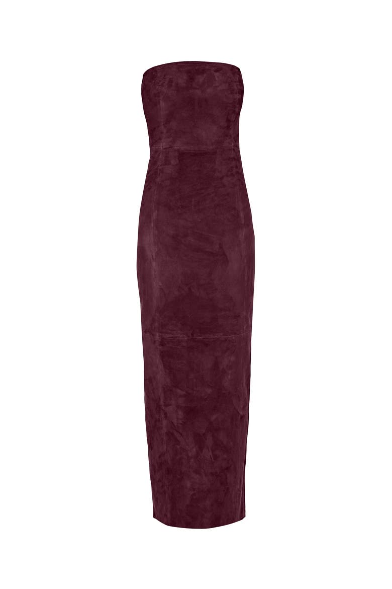 Venus Stretch Suede Dress, Alternate, color, Port Wine
