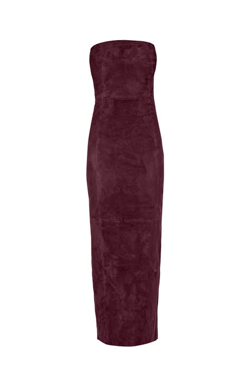 As By Df Venus Stretch Suede Dress In Burgundy