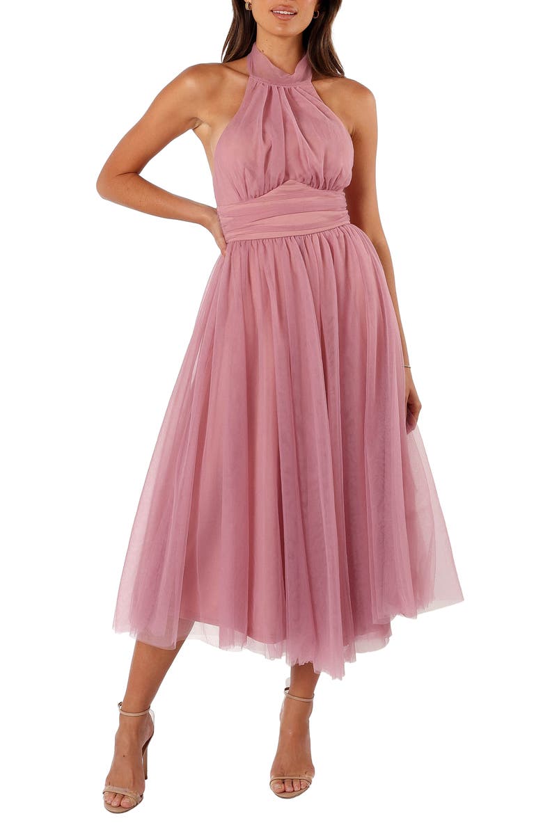 Petal & Pup Aletta Tulle Halter Dress, Main, color,