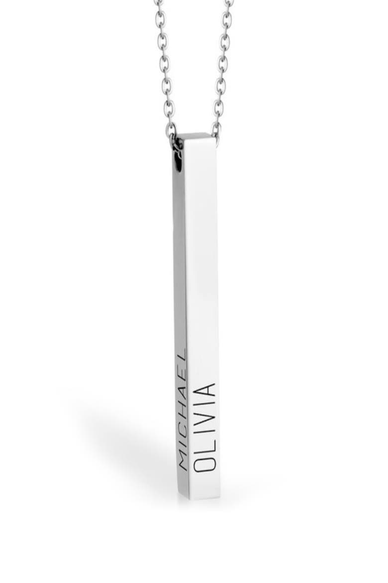 Personalized Bar Pendant Necklace, Main, color, STERLING SILVER