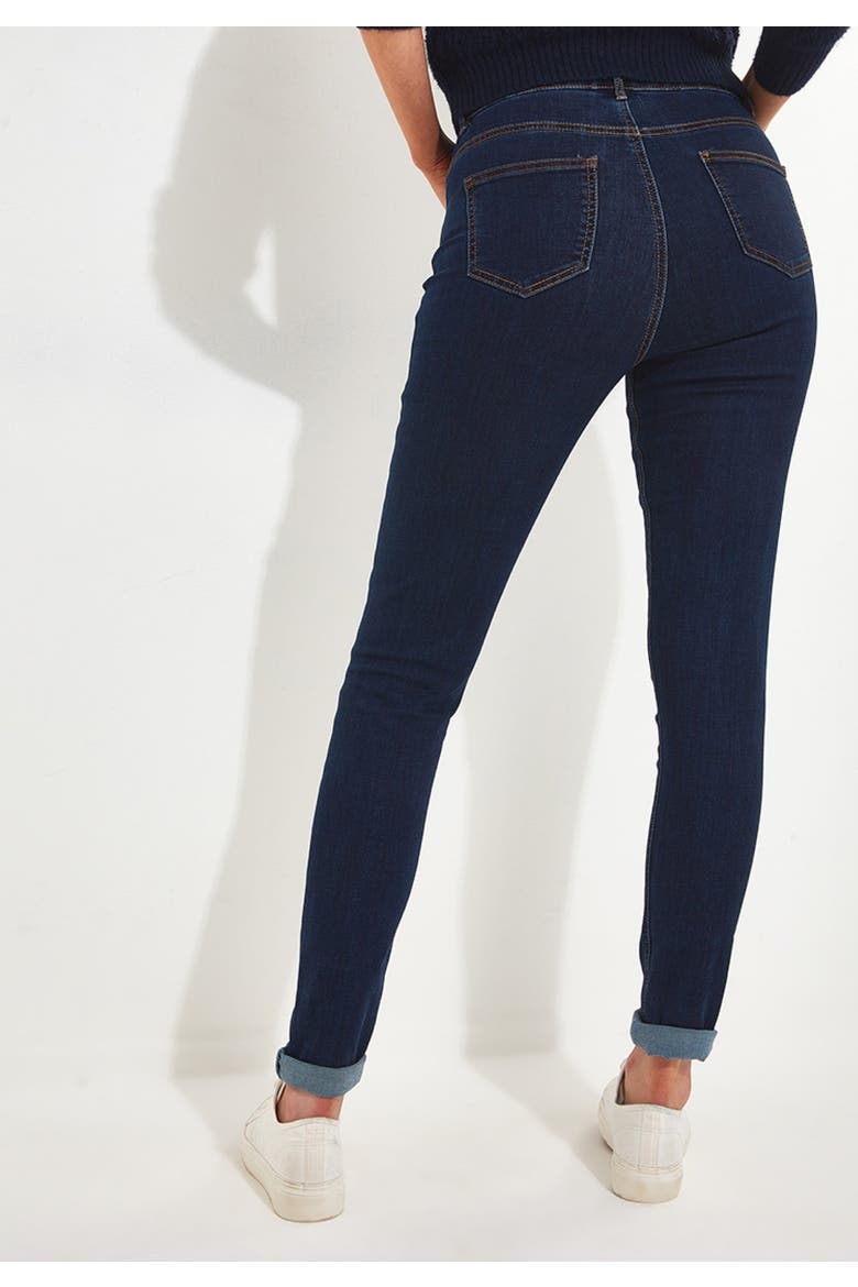 High Waisted Skinny Jeans, Alternate, color, DARK BLUE
