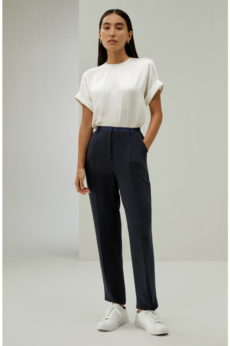 Women's Contemporary Oversized Silk Top, Alternate, color, Natural White