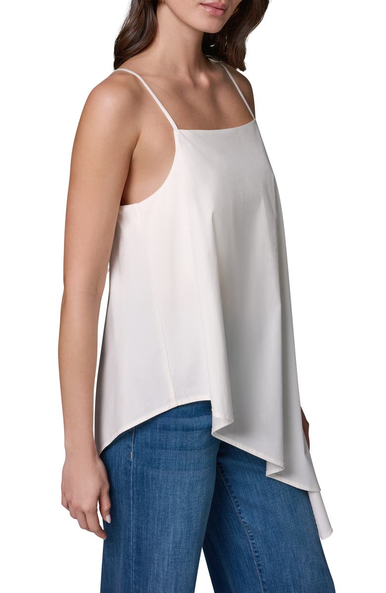 Donna Karan New York Asymmetric Stretch Poplin Top, Alternate, color, Cream