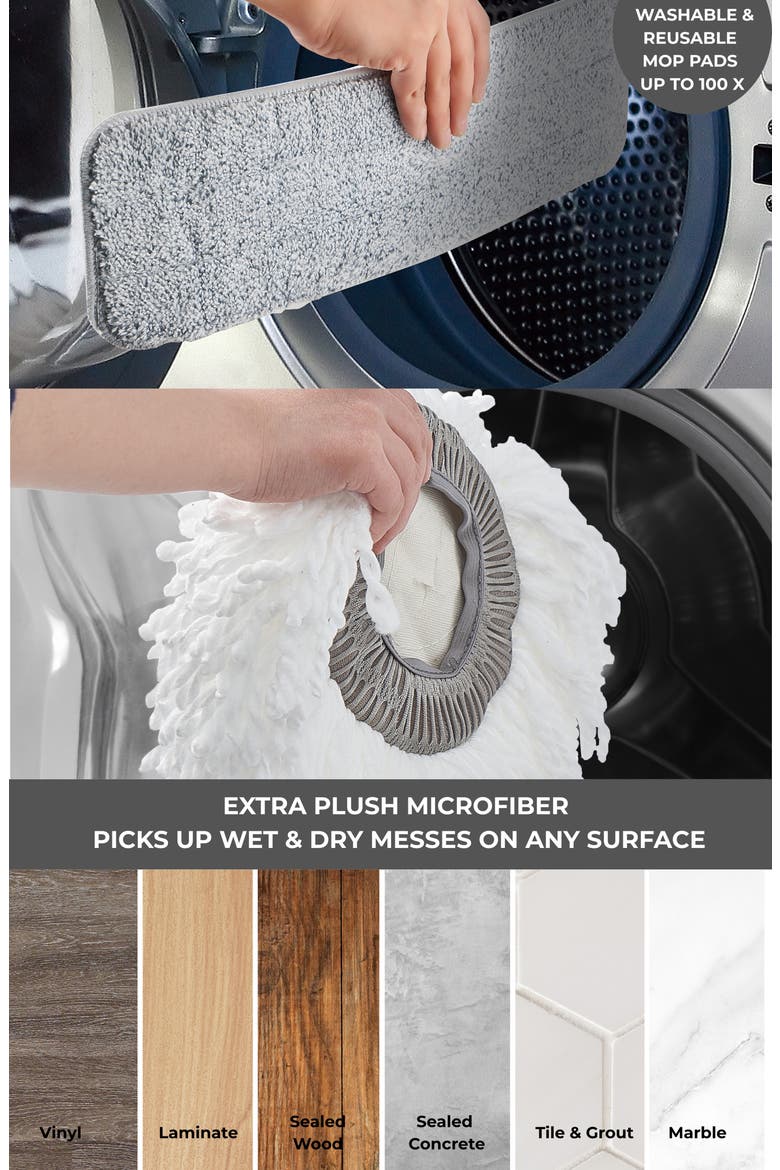 4-Pack SPRAY-360 Replacement Mop Pads, Alternate, color, WHITE