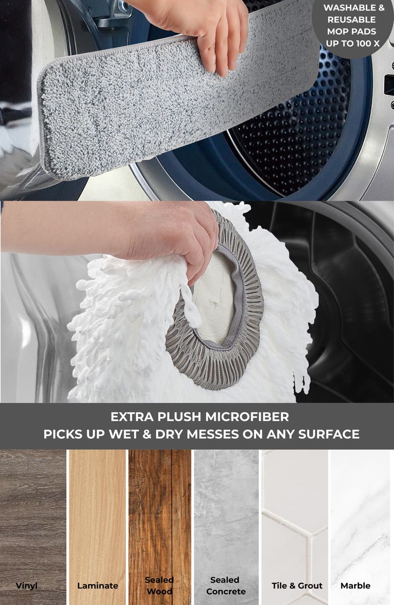 TRUE AND TIDY 4-Pack SPRAY-360 Replacement Mop Pads, Alternate, color, White