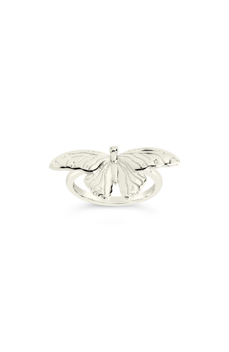 Sterling Forever Rowena Butterfly Ring, Alternate, color, Silver