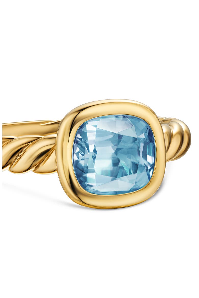 DY Mercer® Stone Ring in 18K Yellow Gold with Sky Blue Topaz, 7mm, Alternate, color, SKY BLUE TOPAZ