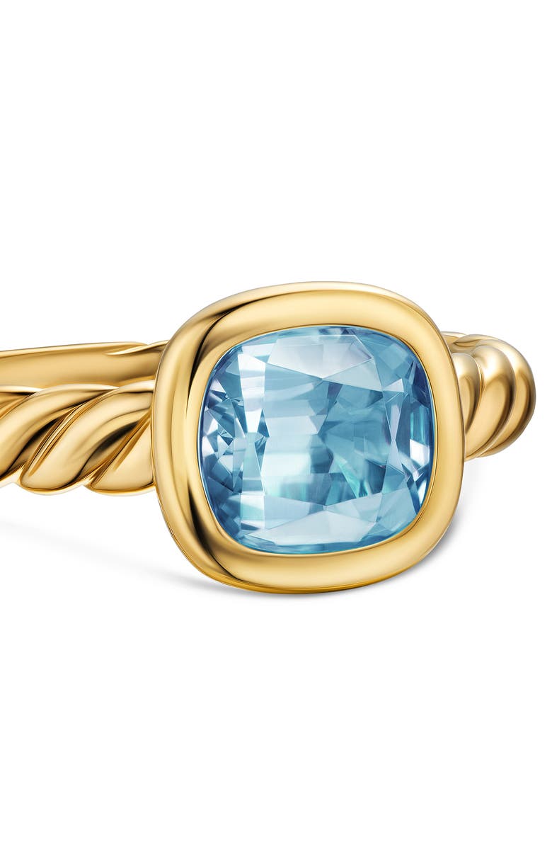 David Yurman DY Mercer<sup>®</sup> Stone Ring in 18K Yellow Gold with Sky Blue Topaz, 7mm, Alternate, color, Sky Blue Topaz