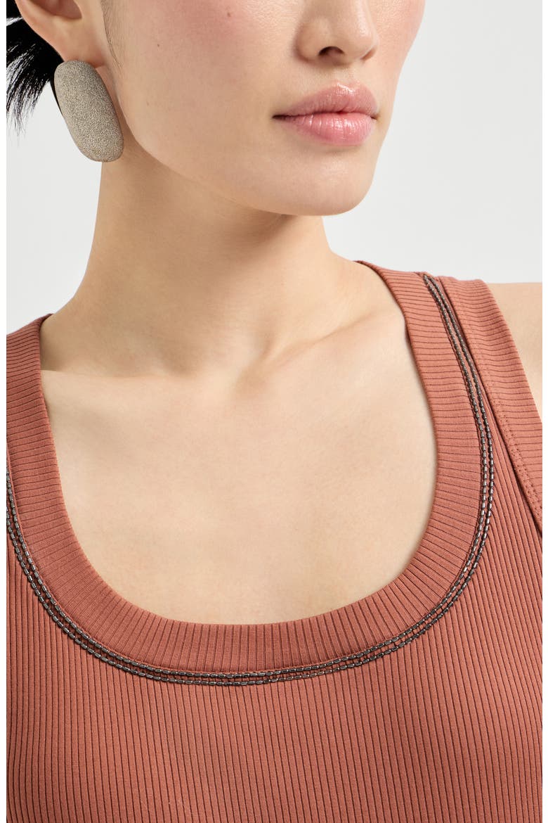 Ribbed jersey top, Alternate, color, Orange